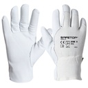 Luva em algodão e pele de cabra I pack 12 unid cX 120 pares I modelo: ARES I SAFETOP