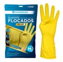 Luvas Individuais em Latex Flocado Plus, Amarelas