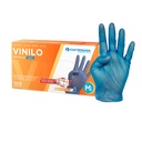 Luvas de Vinil Cuatrogasa sem pó, Azul - Tamanho M (Pack 100)